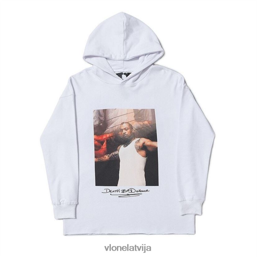 vīriešiem tops Vlone death b4 dishonor balta kapuce 6BLFRJ47