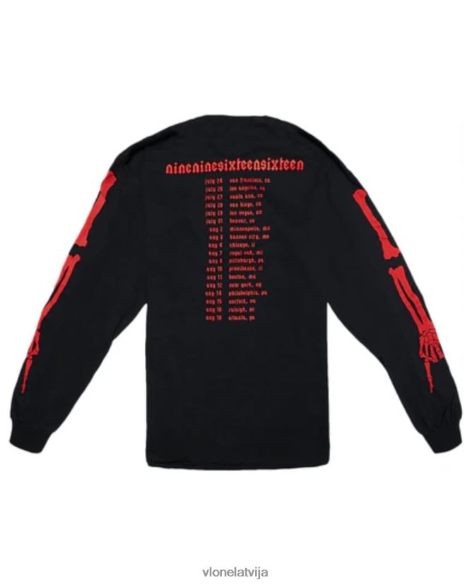 vīriešiem tops Vlone playboi carti die lit tour ribcage longsleeve black 6BLFRJ379