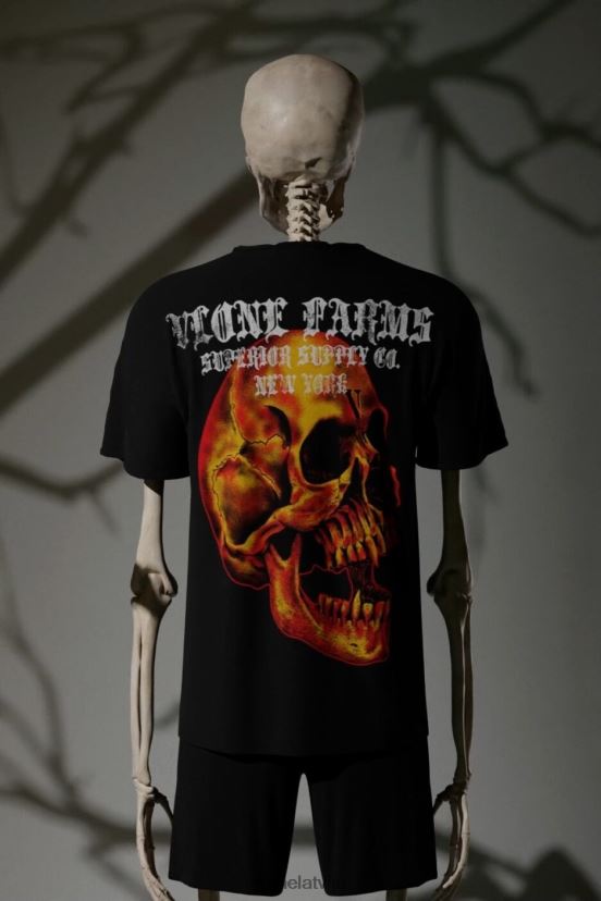 vīriešiem tops Vlone demonfire t krekls melns 6BLFRJ114