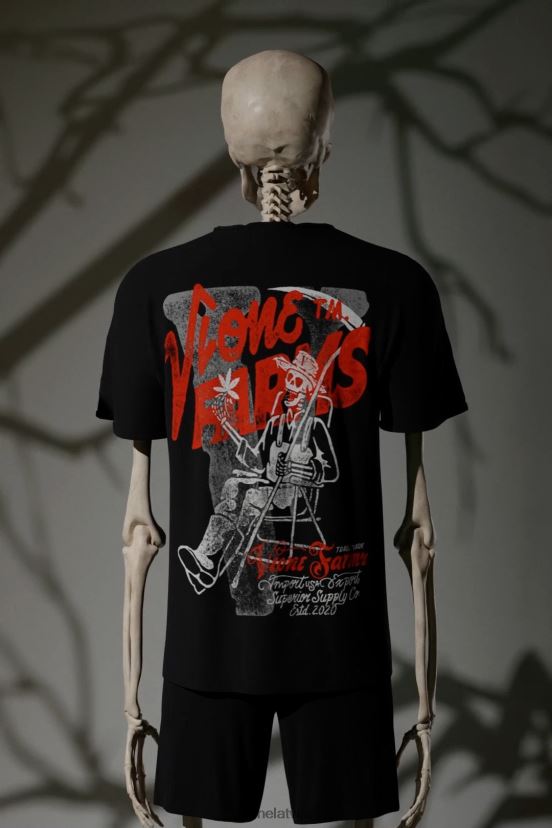 vīriešiem tops Vlone pārāk relaksēts zemnieka t krekls melns 6BLFRJ103