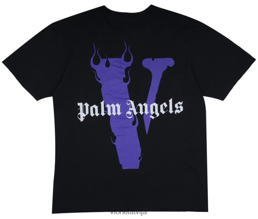 vīriešiem tops Vlone palm angels t krekls melns/violets 6BLFRJ187