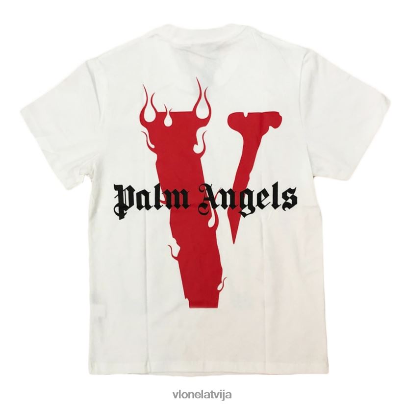 vīriešiem tops Vlone palm angels tee sarkans/balts 6BLFRJ185
