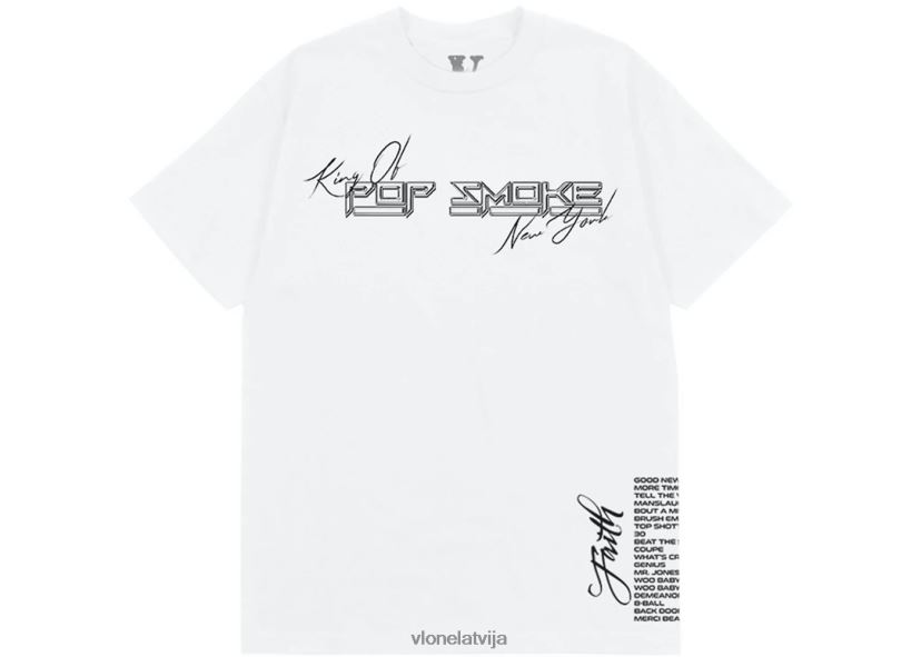 vīriešiem tops Vlone pop dūmu ticība Ņujorkas karalis balts t krekls 6BLFRJ191